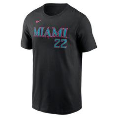 MLB Sandy Alcantara Miami Marlins Nike 2025 City Connect Fuse Name & Number T-Shirt