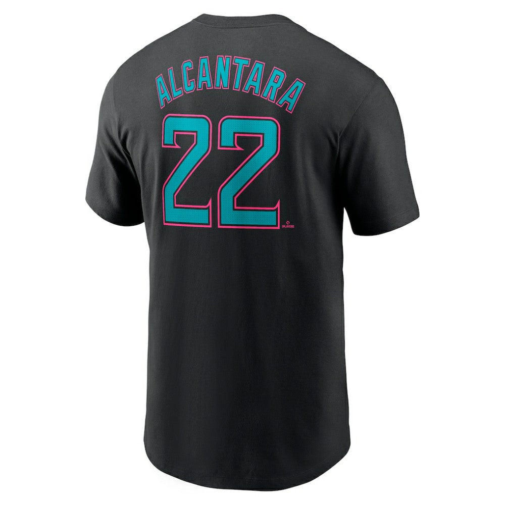 MLB Sandy Alcantara Miami Marlins Nike 2025 City Connect Fuse Name & Number T-Shirt