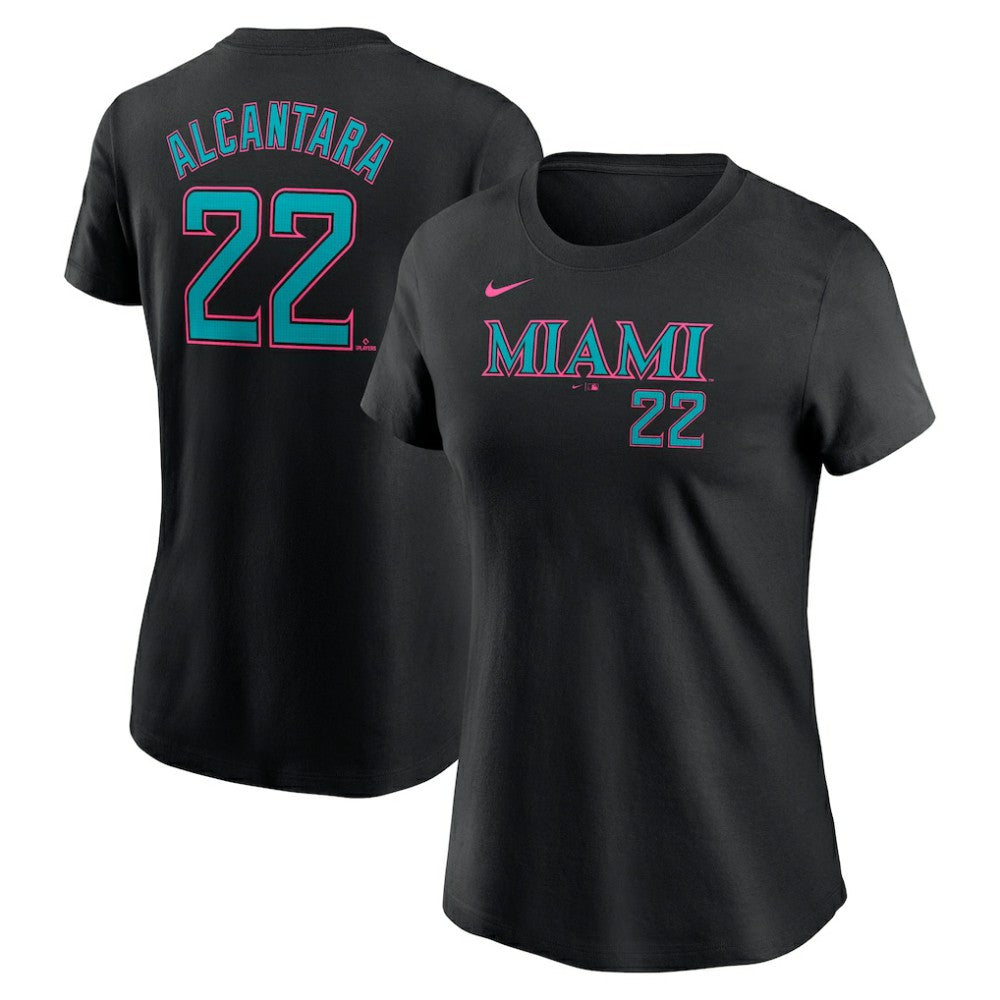 MLB Sandy Alcantara Miami Marlins Nike Women's 2025 City Connect Fuse Name & Number T-Shirt