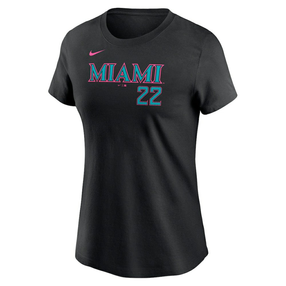 MLB Sandy Alcantara Miami Marlins Nike Women's 2025 City Connect Fuse Name & Number T-Shirt