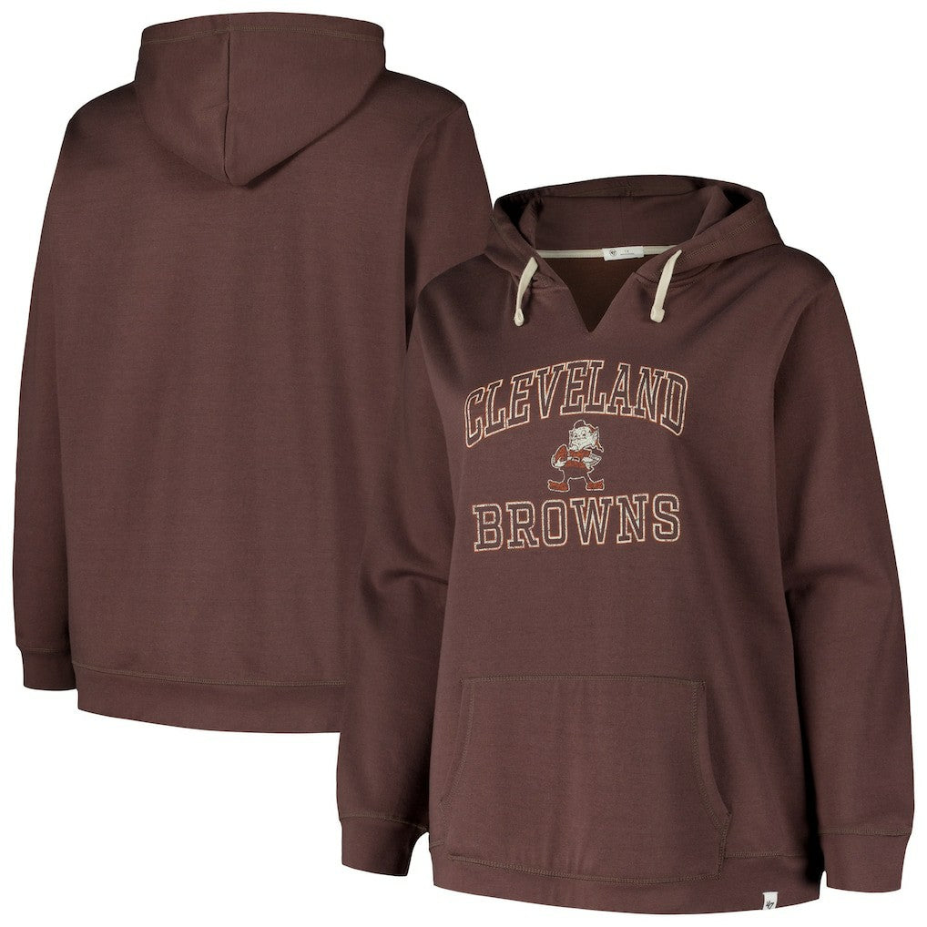 '47 Women's Plus Size Clarity Kennedy Pullover Hoodie - Cleveland Browns