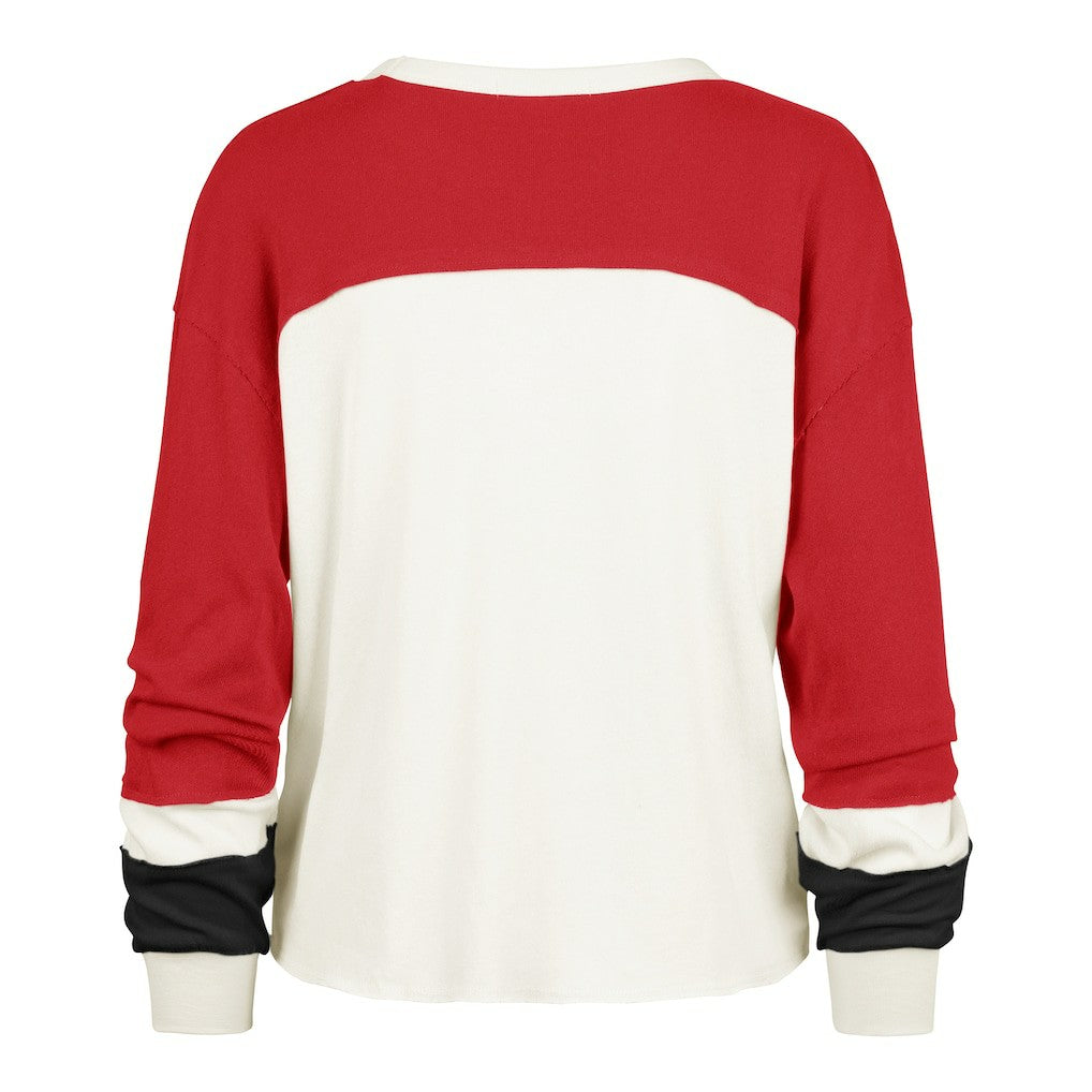 '47 Women's Plus Size Double Header Curve Toni Long Sleeve T-Shirt - San Francisco 49ers