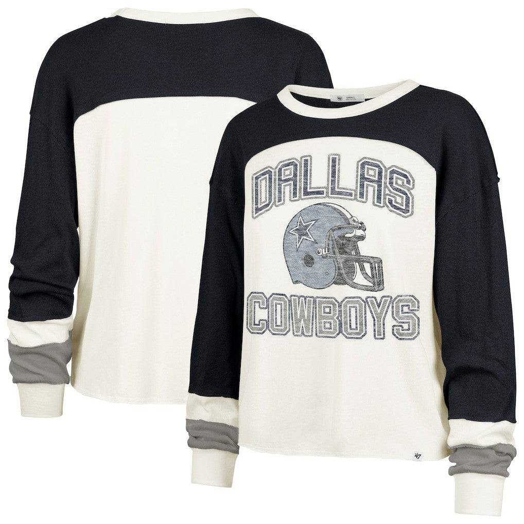 '47 Women's Plus Size Double Header Curve Toni Long Sleeve T-Shirt - Dallas Cowboys