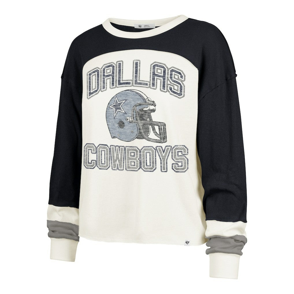 '47 Women's Plus Size Double Header Curve Toni Long Sleeve T-Shirt - Dallas Cowboys