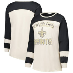 '47 Women's Plus Size Double Header Curve Toni Long Sleeve T-Shirt - New Orleans Saints