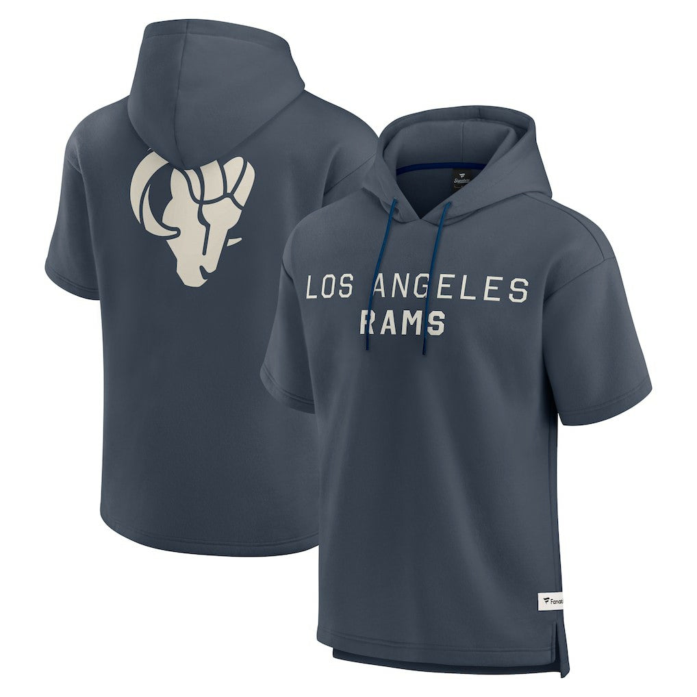 Elements Future Ground Lettering Short Sleeve Pullover Hoodie - Los Angeles Rams