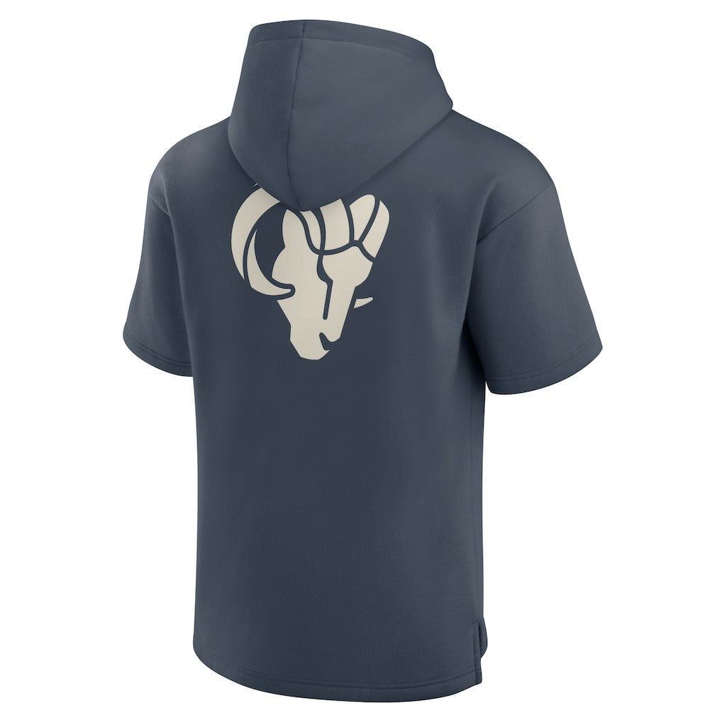 Elements Future Ground Lettering Short Sleeve Pullover Hoodie - Los Angeles Rams