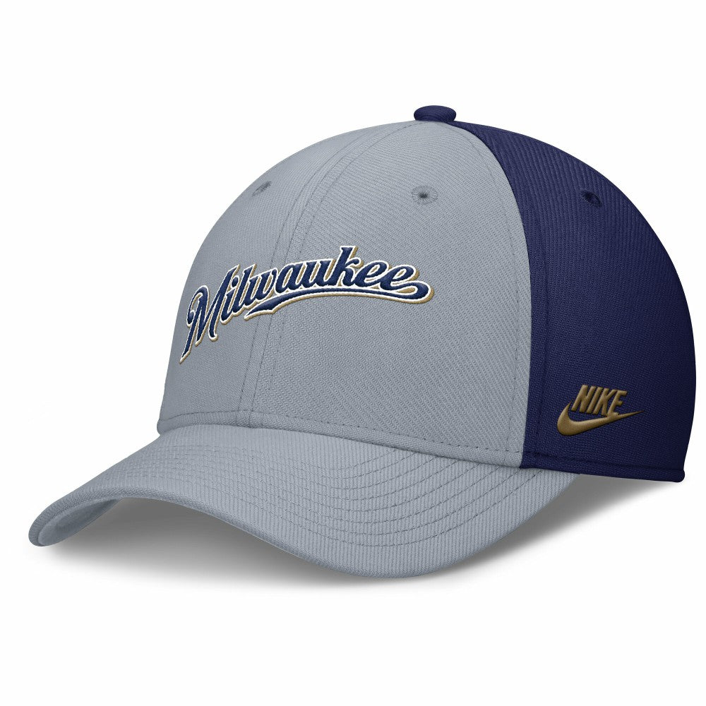 MLB Milwaukee Brewers Nike Rise Swoosh Performance Flex Hat