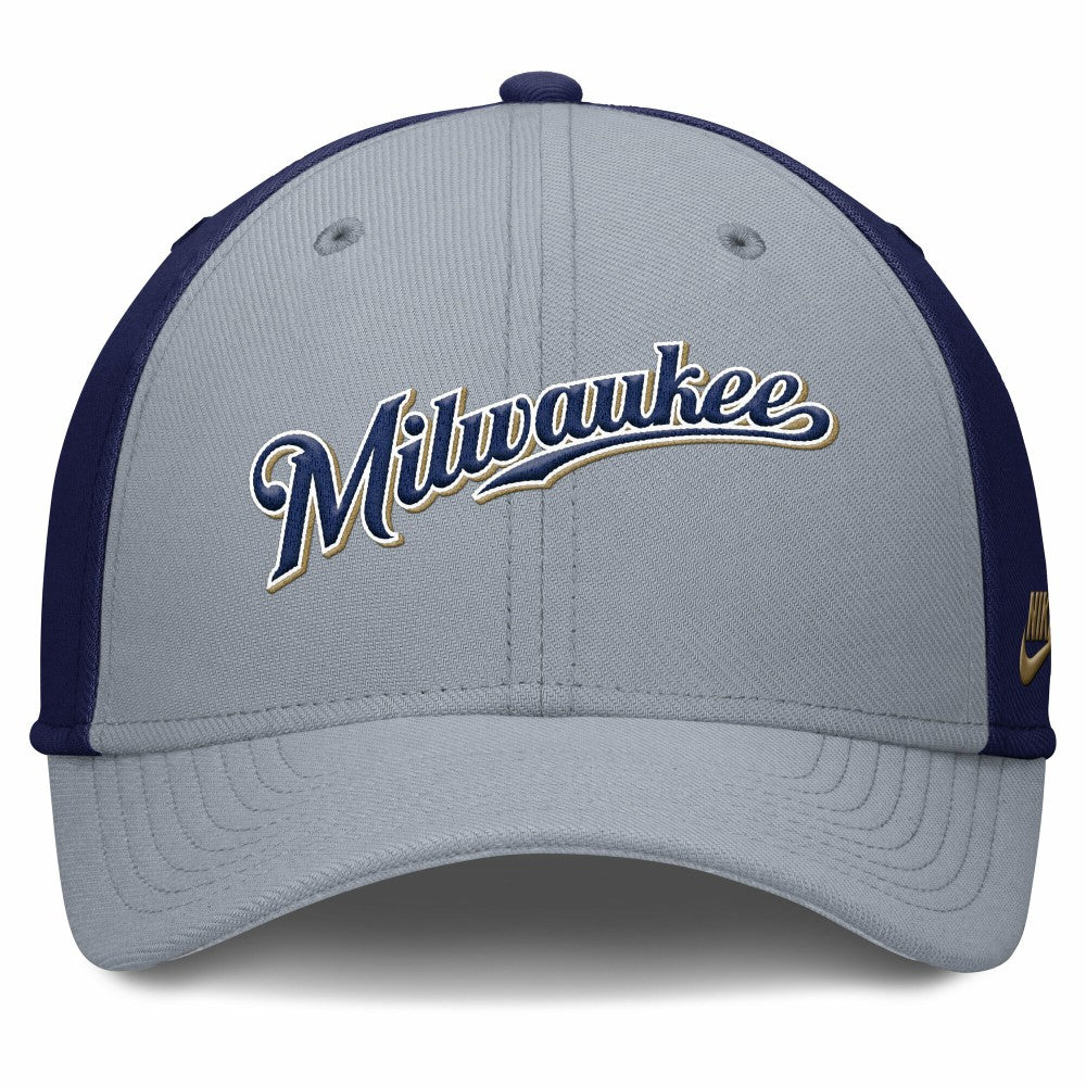 MLB Milwaukee Brewers Nike Rise Swoosh Performance Flex Hat