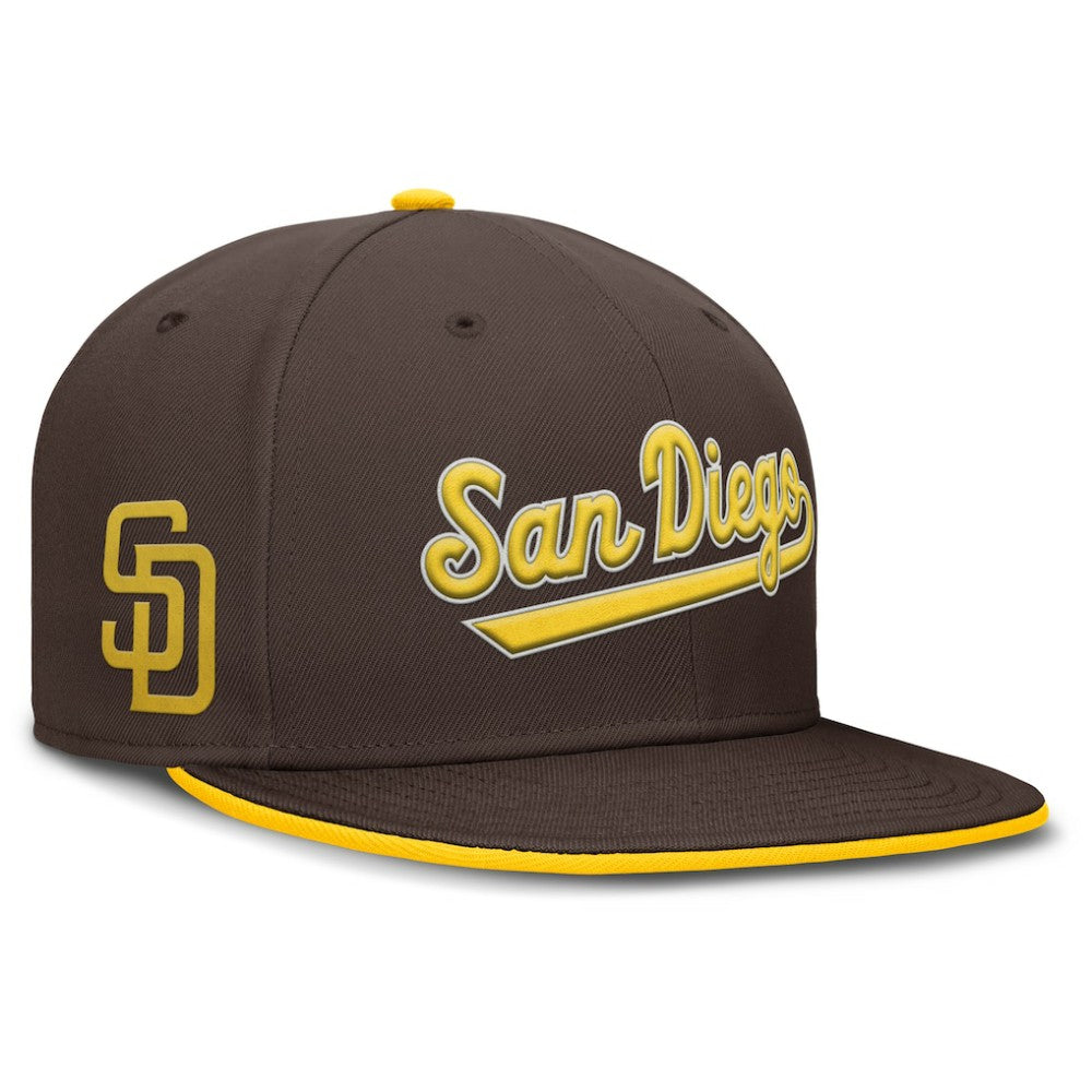 MLB San Diego Padres Nike Primetime Dri-FIT Round Bill True Fitted Hat