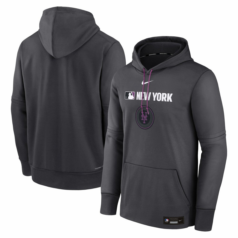 MLB New York Mets Nike Authentic Collection City Connect Therma Pullover Hoodie