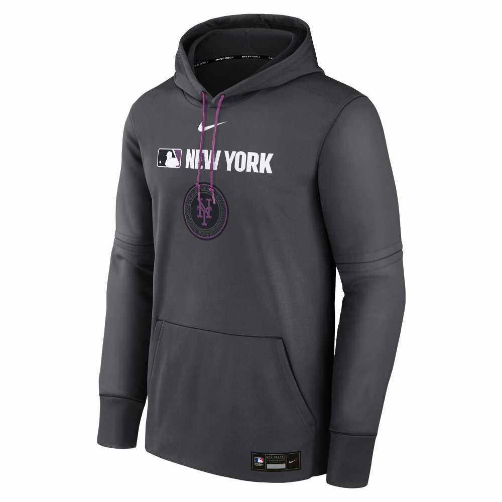 MLB New York Mets Nike Authentic Collection City Connect Therma Pullover Hoodie