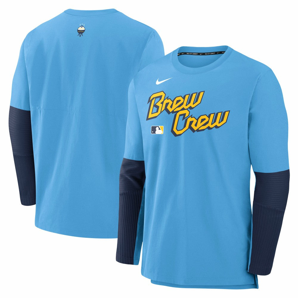 MLB Milwaukee Brewers Nike 2025 City Connect Authentic Collection Player Dri-FIT Lightweight Pullover
