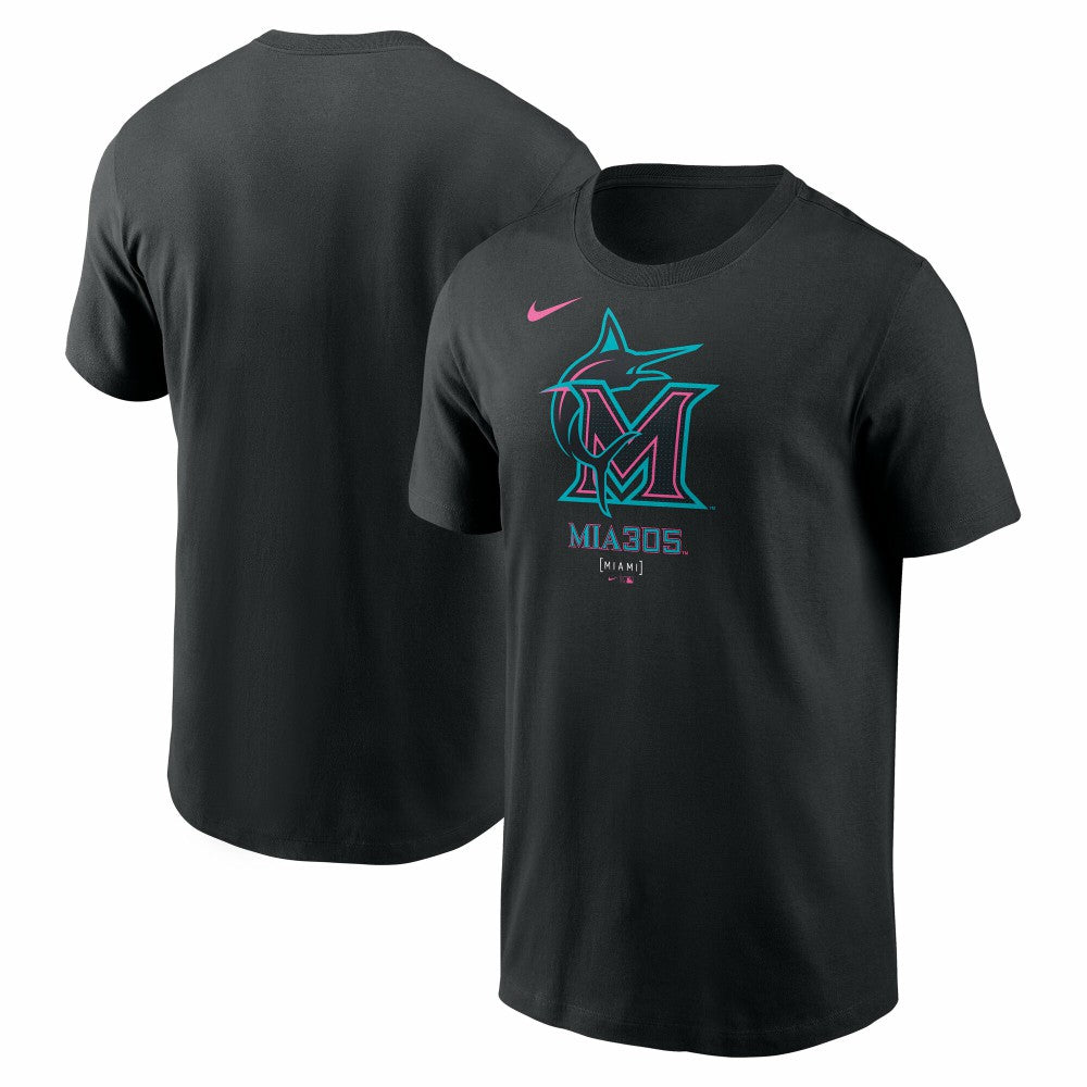 MLB Miami Marlins Nike 2025 City Connect Large Logo T-Shirt