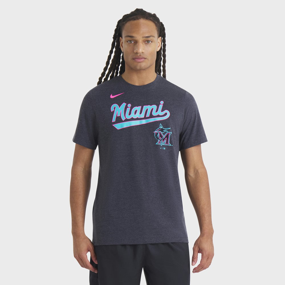 MLB Miami Marlins Nike City Connect Script Tri-Blend T-Shirt