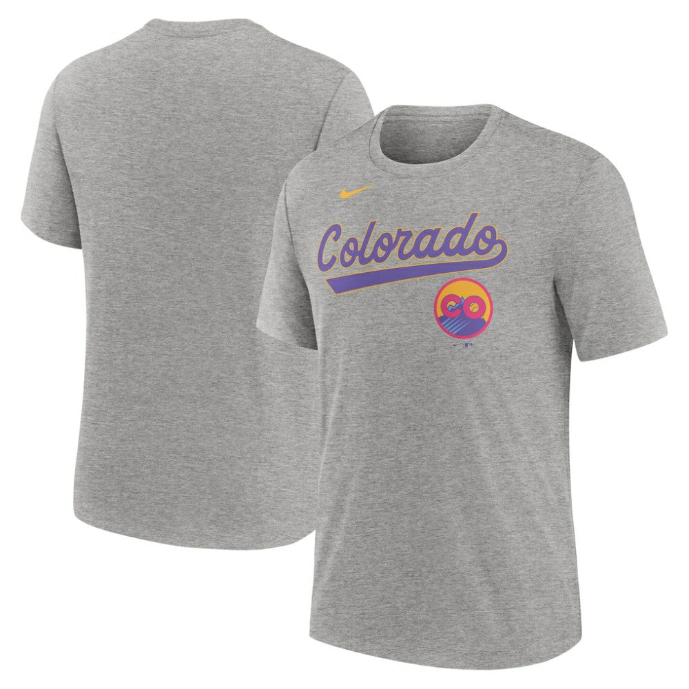 MLB Colorado Rockies Nike City Connect Script Tri-Blend T-Shirt