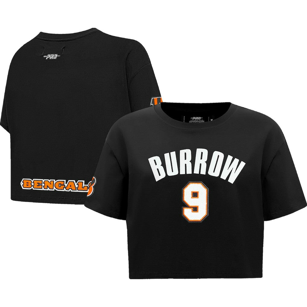 Joe Burrow  Pro Standard Women's Player Name & Number Cropped Boxy T-Shirt - Cincinnati Bengals