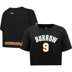 Joe Burrow  Pro Standard Women's Player Name & Number Cropped Boxy T-Shirt - Cincinnati Bengals