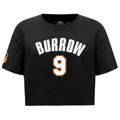 Joe Burrow  Pro Standard Women's Player Name & Number Cropped Boxy T-Shirt - Cincinnati Bengals
