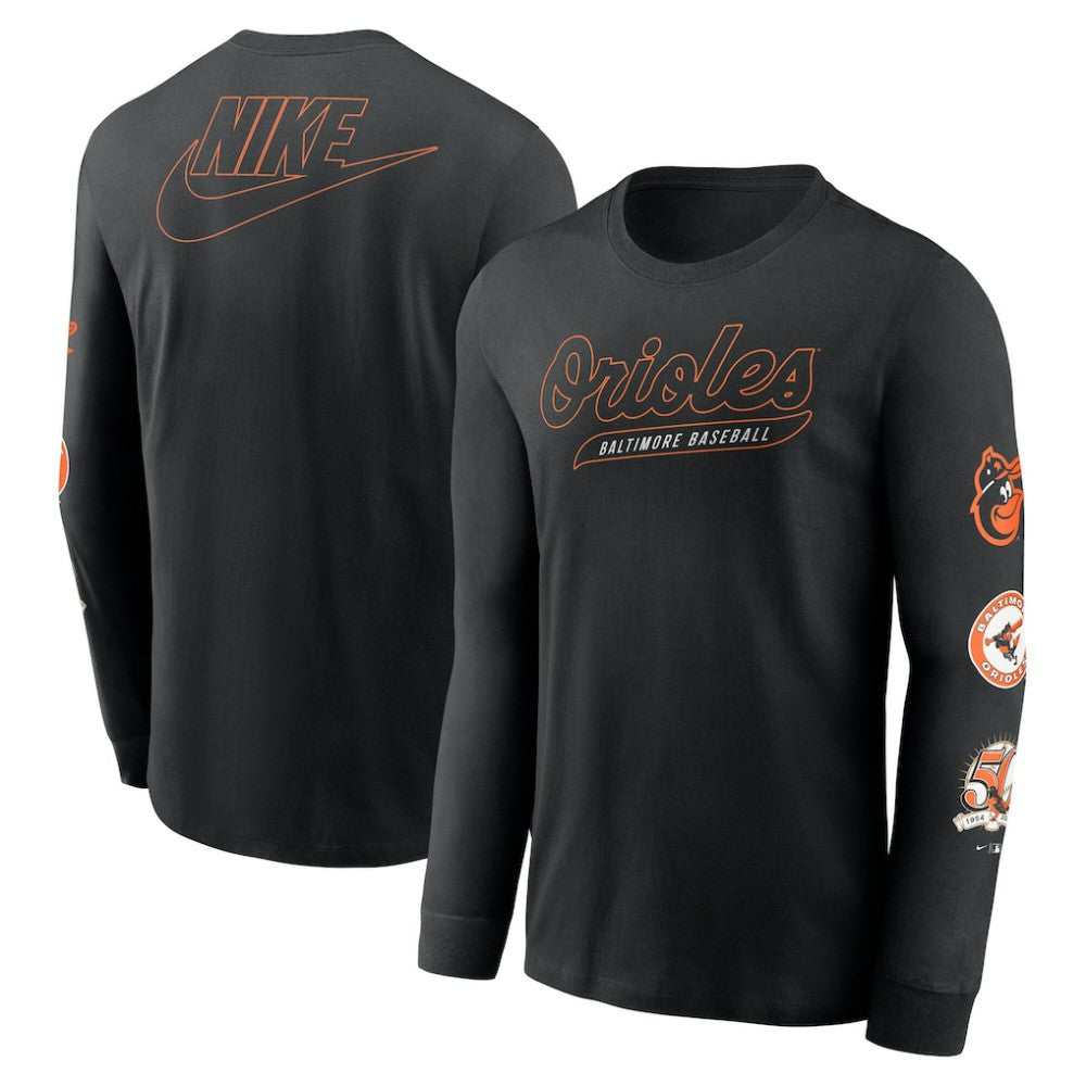 MLB Baltimore Orioles Nike Cooperstown Collection Knockout Long Sleeve T-Shirt