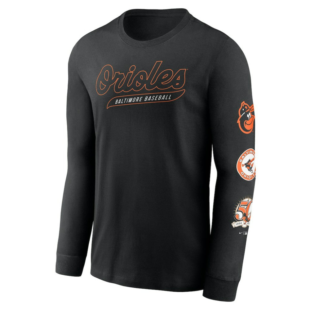 MLB Baltimore Orioles Nike Cooperstown Collection Knockout Long Sleeve T-Shirt