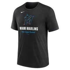 MLB Miami Marlins Nike Logo Tri-Blend T-Shirt