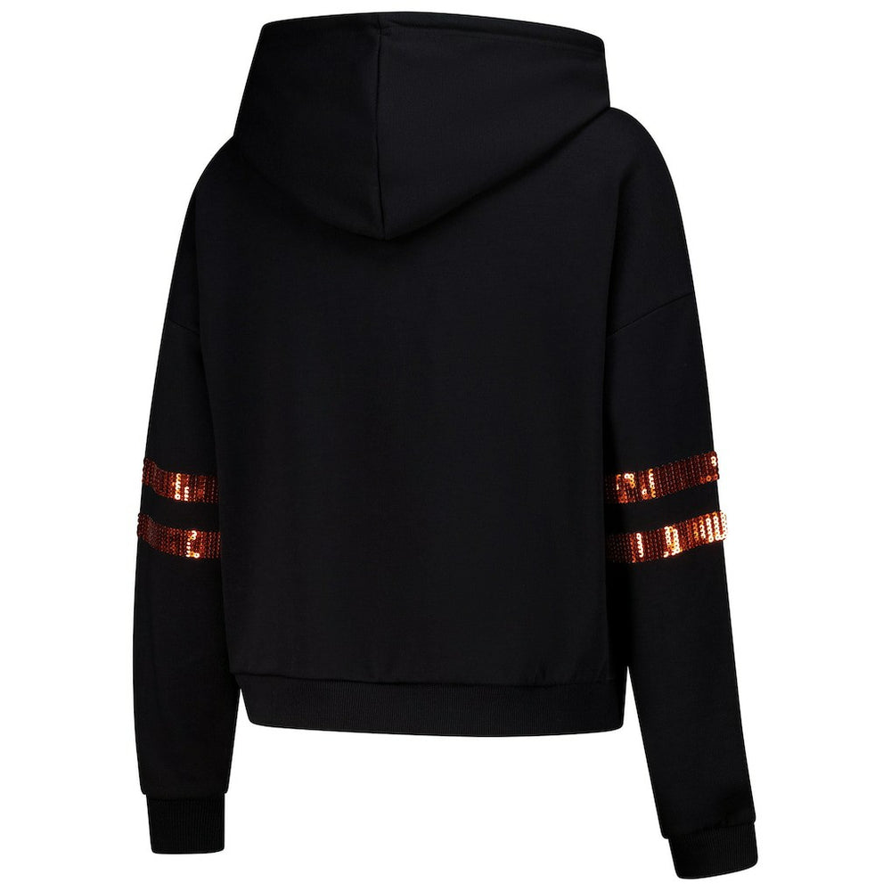 Cuce Women's Cropped Sequins Pullover Hoodie - Cincinnati Bengals
