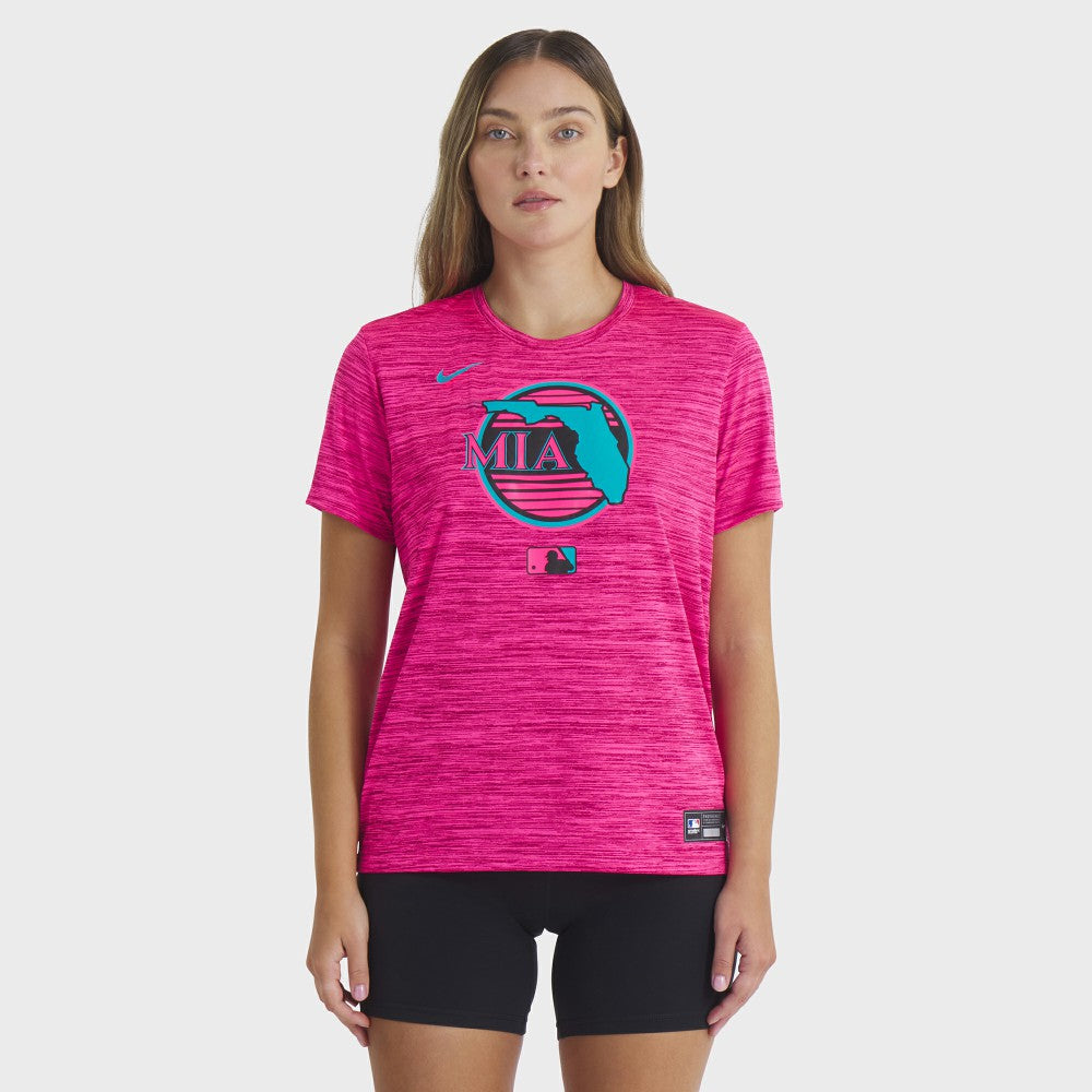 MLB Miami Marlins Nike Women's 2025 City Connect Authentic Collection Velocity Dri-FIT T-Shirt