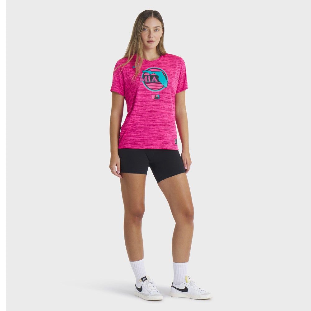 MLB Miami Marlins Nike Women's 2025 City Connect Authentic Collection Velocity Dri-FIT T-Shirt