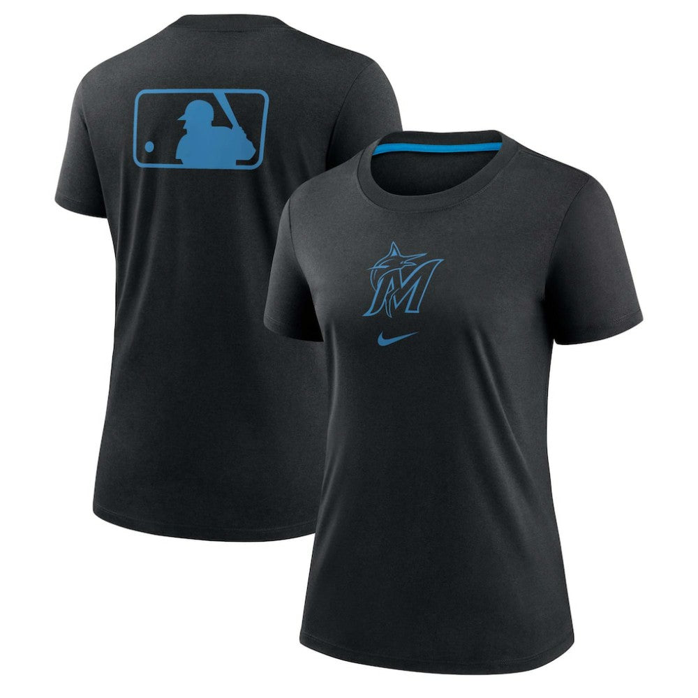 MLB Miami Marlins Nike Women's Authentic Collection Early Work Tri-Blend T-Shirt