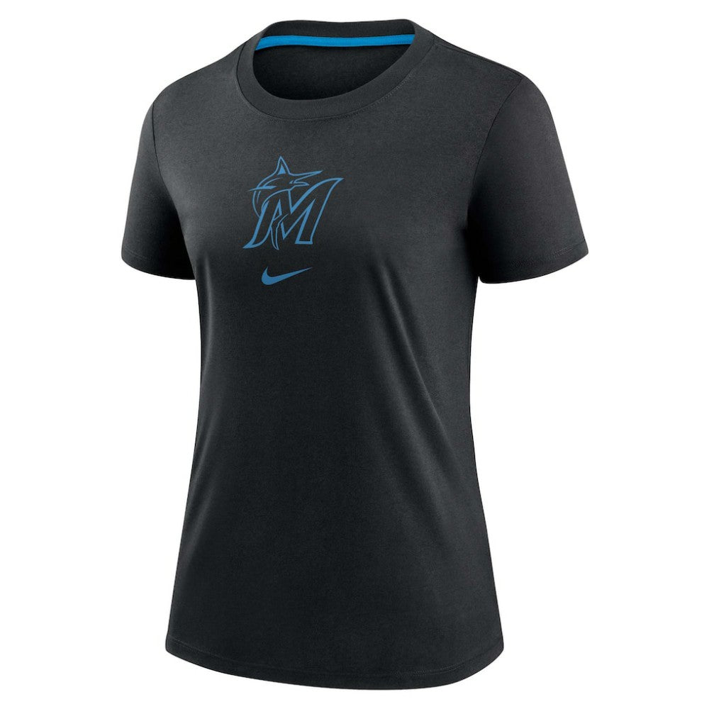 MLB Miami Marlins Nike Women's Authentic Collection Early Work Tri-Blend T-Shirt
