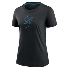 MLB Miami Marlins Nike Women's Authentic Collection Early Work Tri-Blend T-Shirt