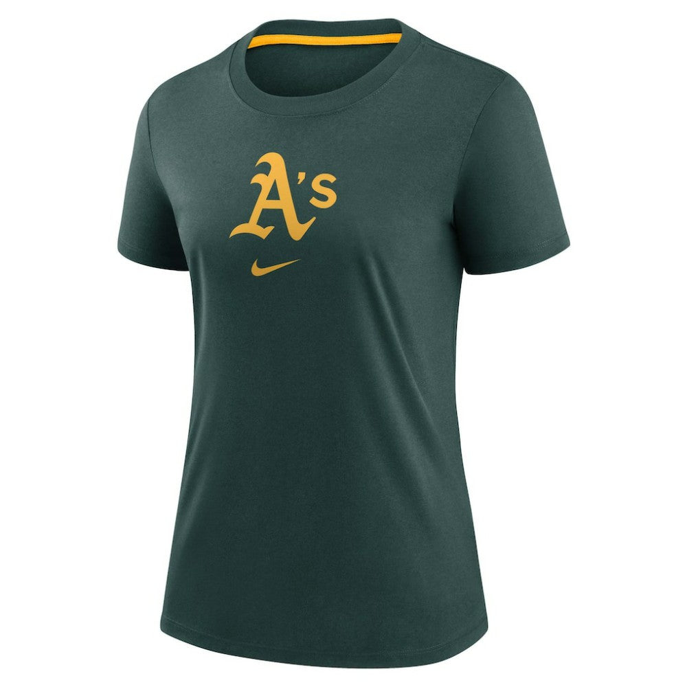 MLB Athletics Nike Women's Authentic Collection Early Work Tri-Blend T-Shirt