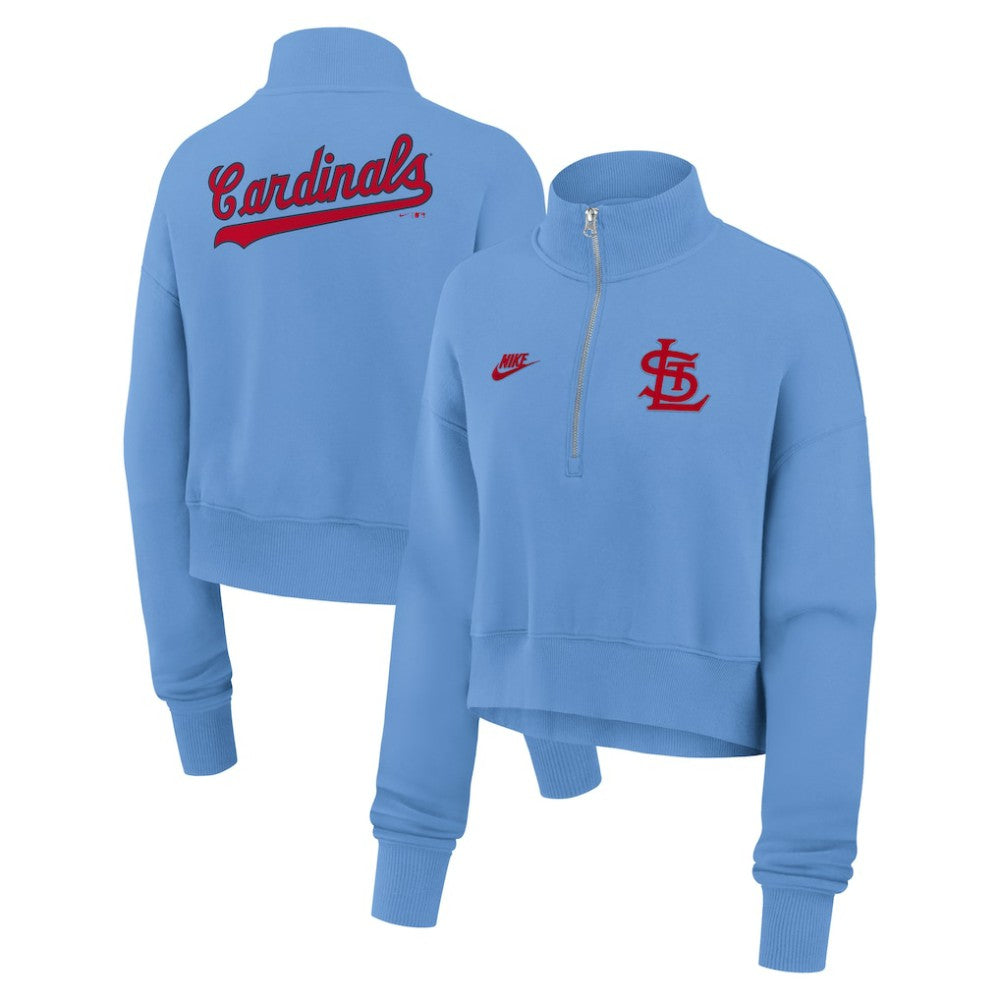 MLB St. Louis Cardinals Nike Women's Cooperstown Collection Phoenix Fleece Half-Zip Sweatshirt