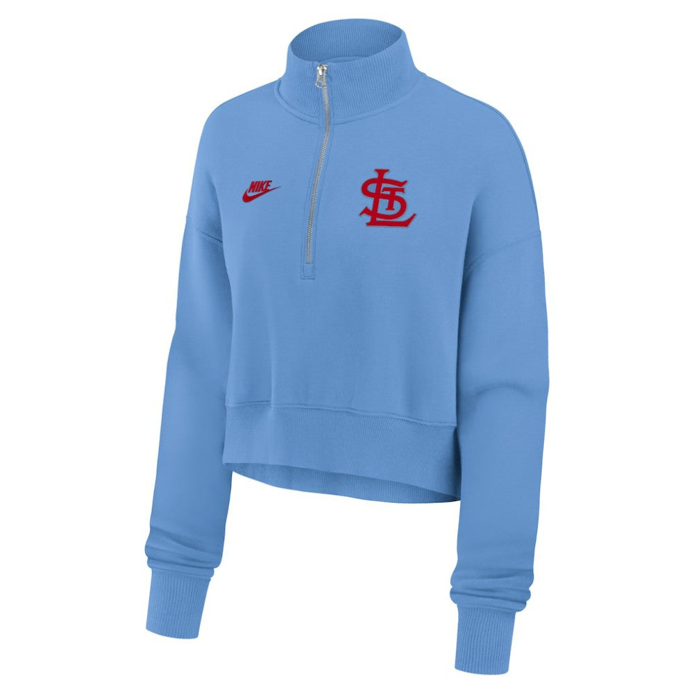 MLB St. Louis Cardinals Nike Women's Cooperstown Collection Phoenix Fleece Half-Zip Sweatshirt
