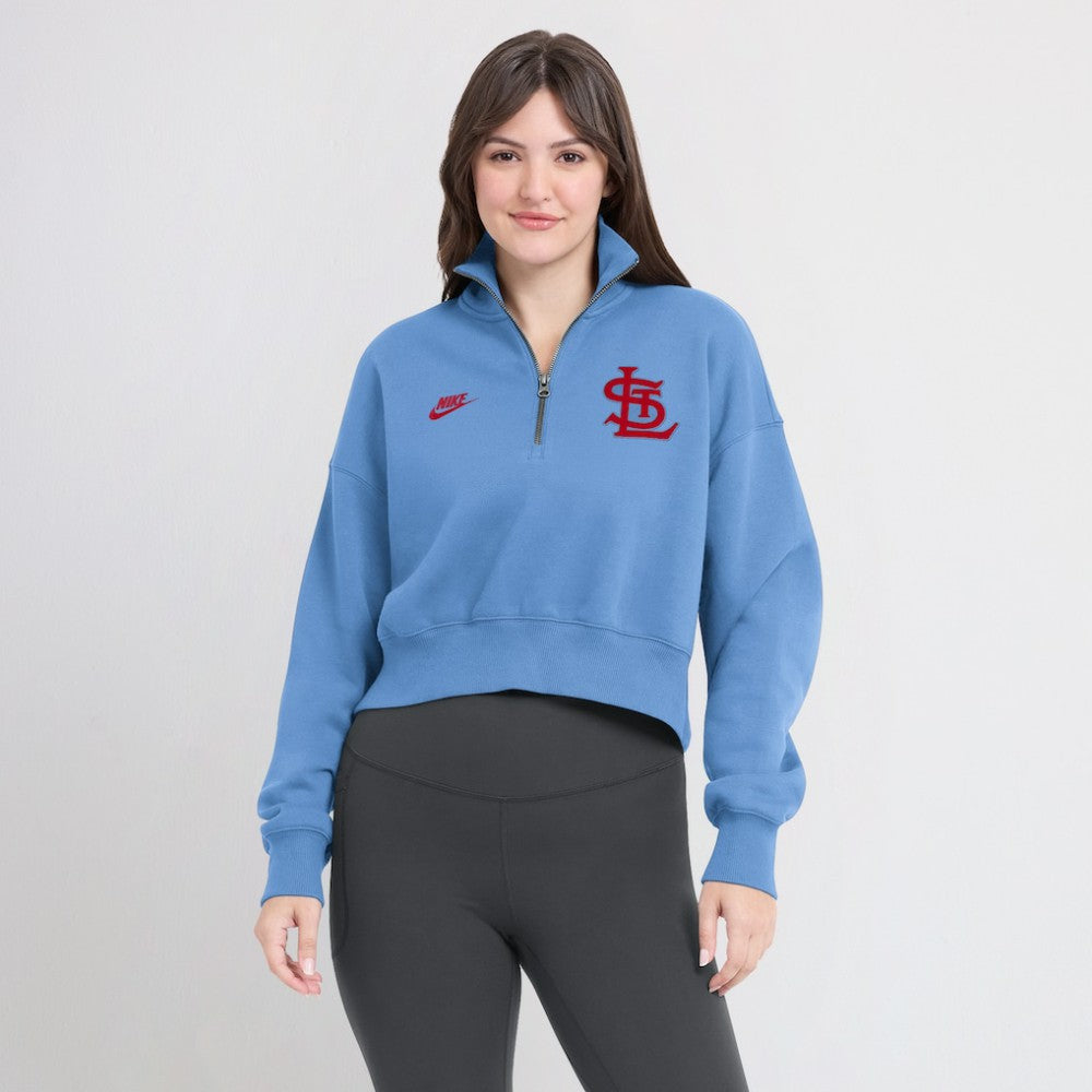 MLB St. Louis Cardinals Nike Women's Cooperstown Collection Phoenix Fleece Half-Zip Sweatshirt