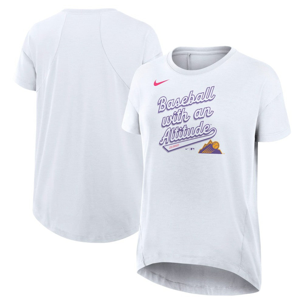 MLB Colorado Rockies Nike Women's 2025 City Connect Flowy Fashion Tri-Blend Dri-FIT T-Shirt