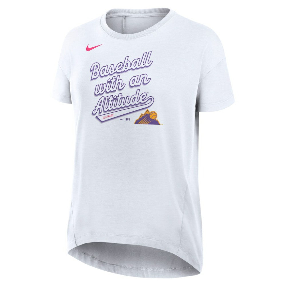 MLB Colorado Rockies Nike Women's 2025 City Connect Flowy Fashion Tri-Blend Dri-FIT T-Shirt