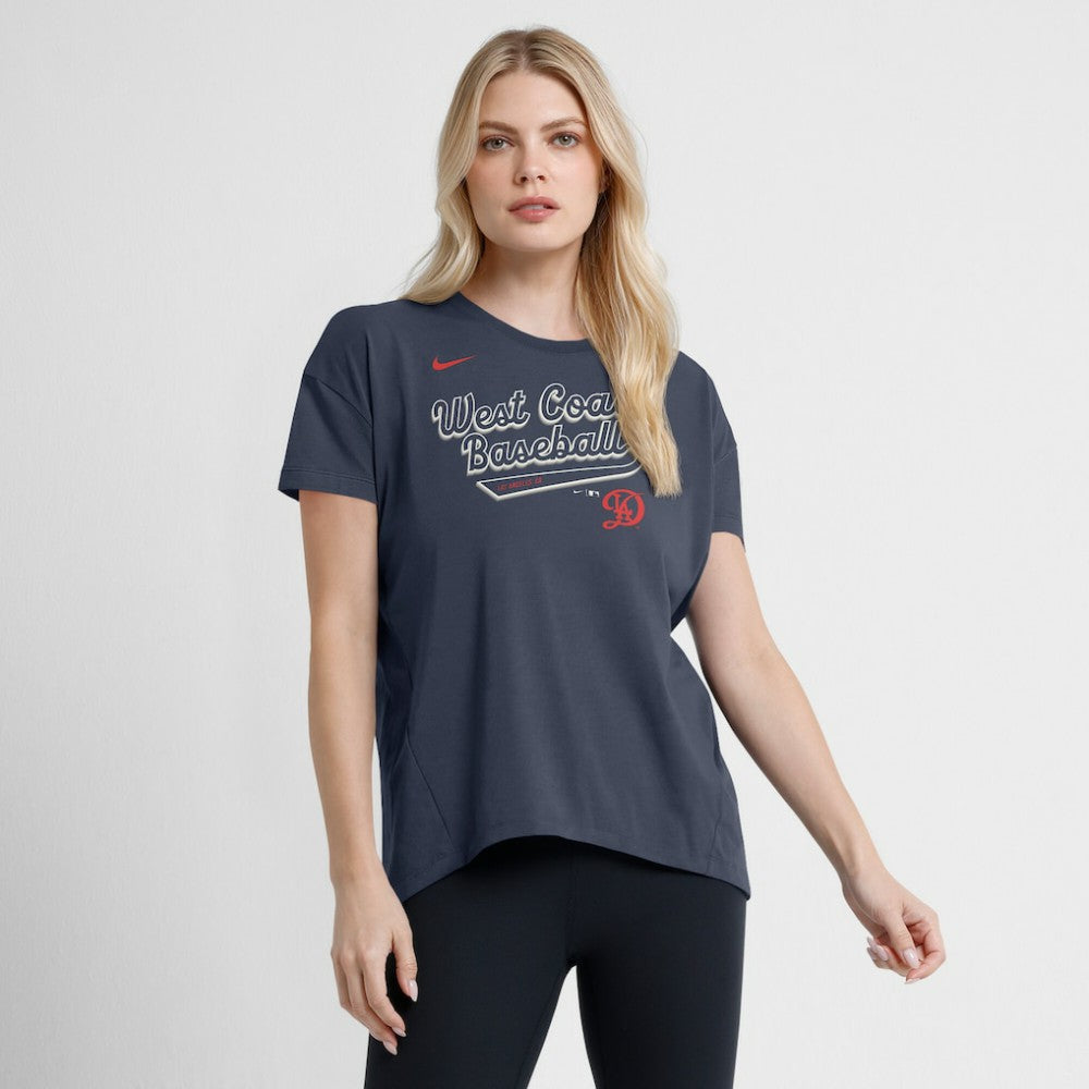 MLB Los Angeles Dodgers Nike Women's 2025 City Connect Flowy Fashion Tri-Blend Dri-FIT T-Shirt