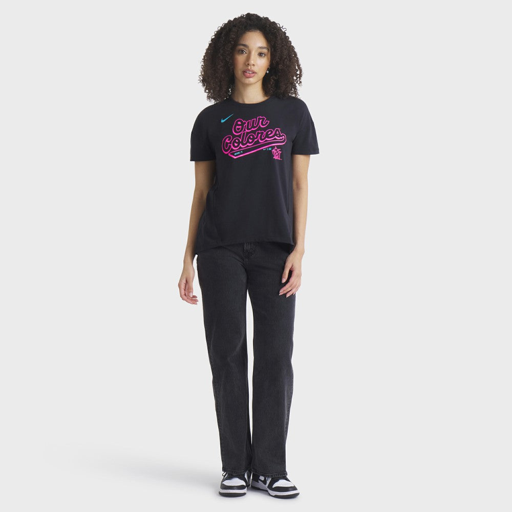 MLB Miami Marlins Nike Women's 2025 City Connect Flowy Fashion Tri-Blend Dri-FIT T-Shirt