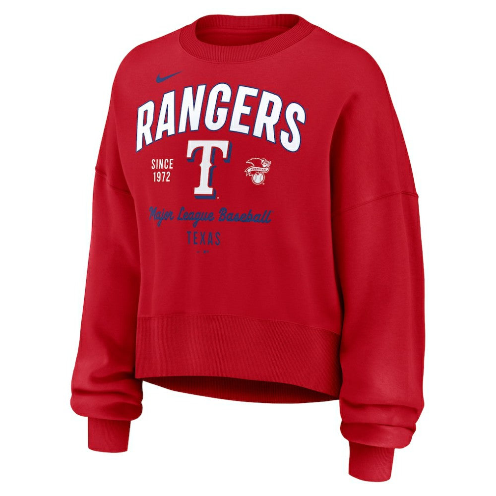 MLB Texas Rangers Nike Women's Oversized High Hip Pullover Sweatshirt