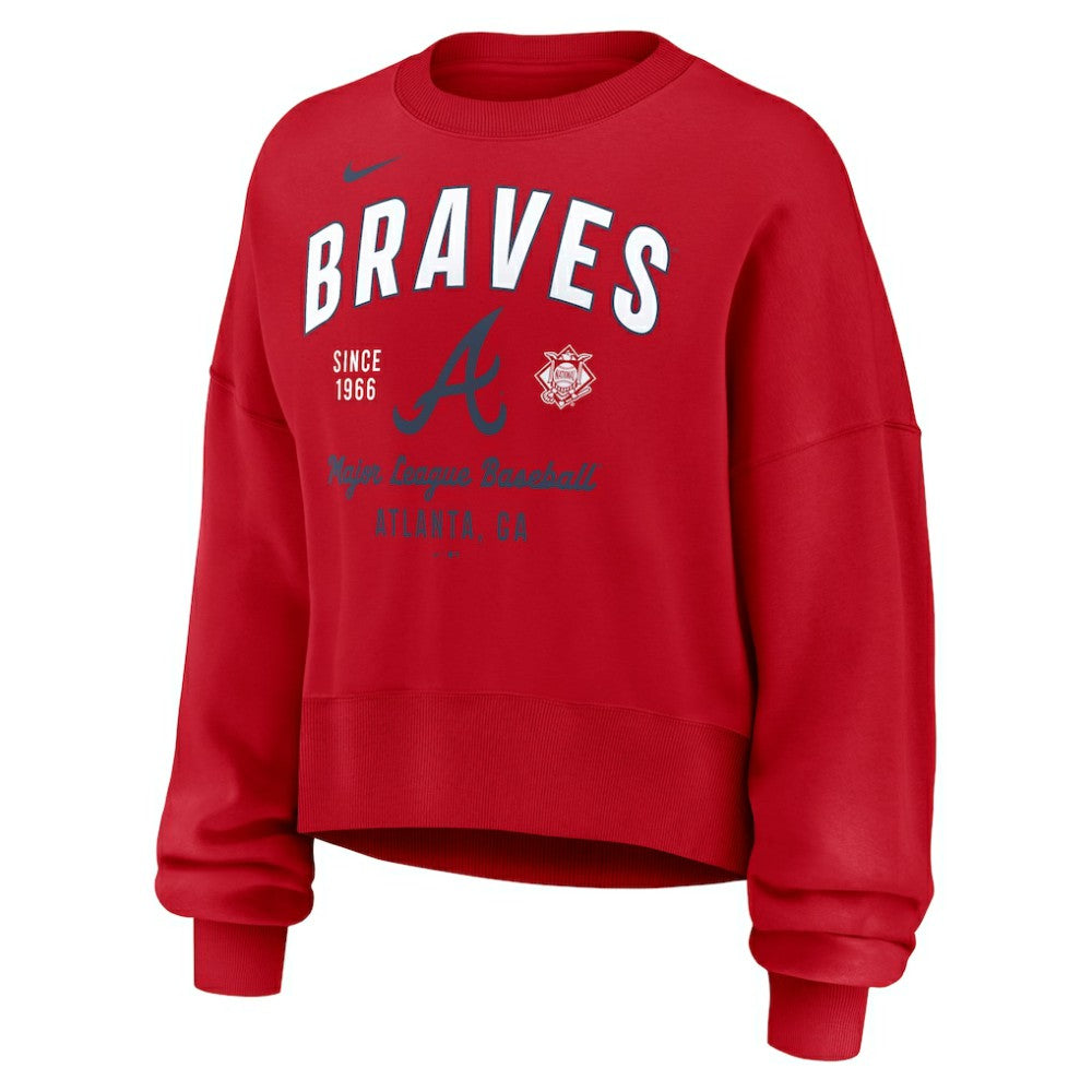 MLB Atlanta Braves Nike Women's Oversized High Hip Pullover Sweatshirt
