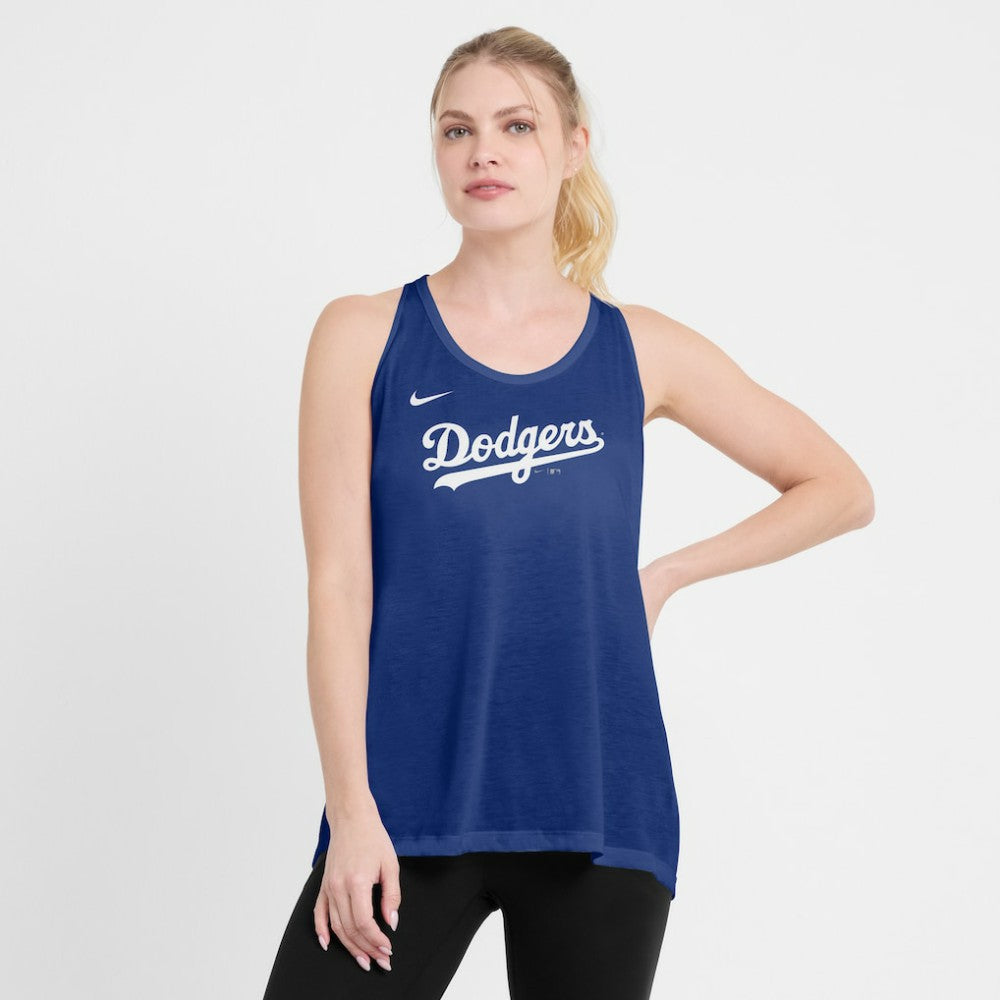 MLB Los Angeles Dodgers Nike Open-Back Crisscross Dri-FIT Tank Top