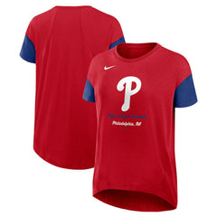 MLB Philadelphia Phillies Nike Women's Flowy Fashion Tri-Blend Dri-FIT T-Shirt