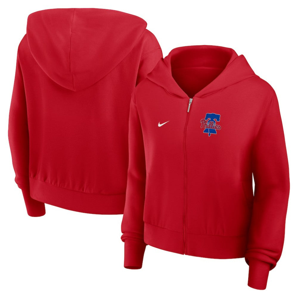MLB Philadelphia Phillies Nike Women's Cropped Chill Full-Zip Hoodie