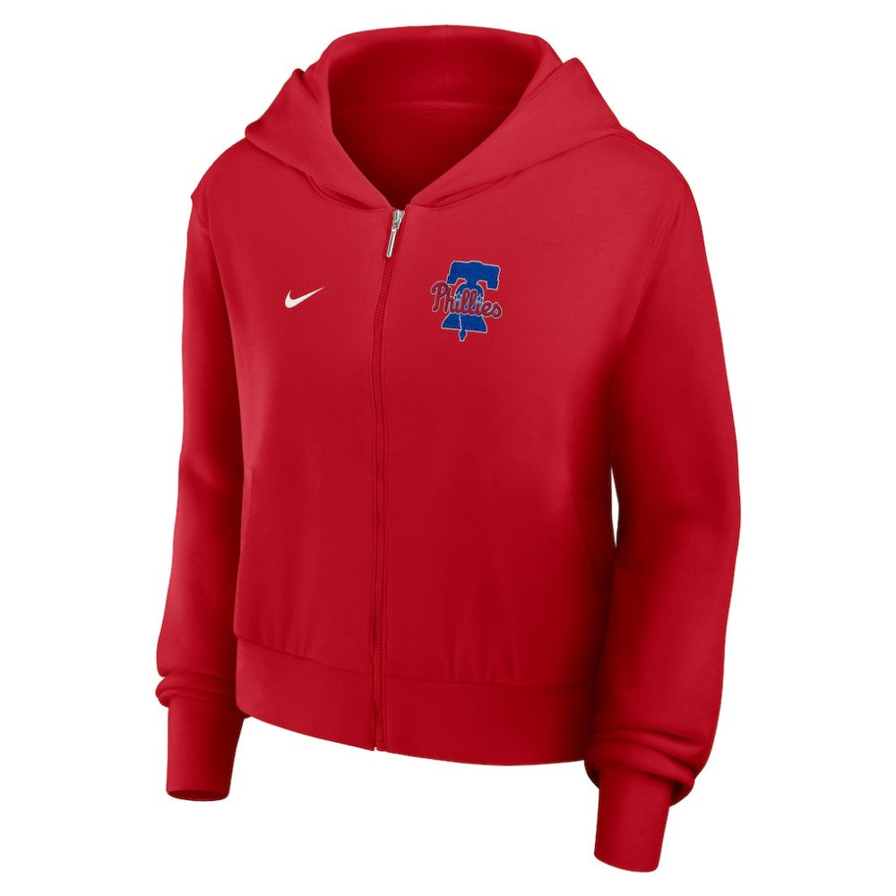 MLB Philadelphia Phillies Nike Women's Cropped Chill Full-Zip Hoodie