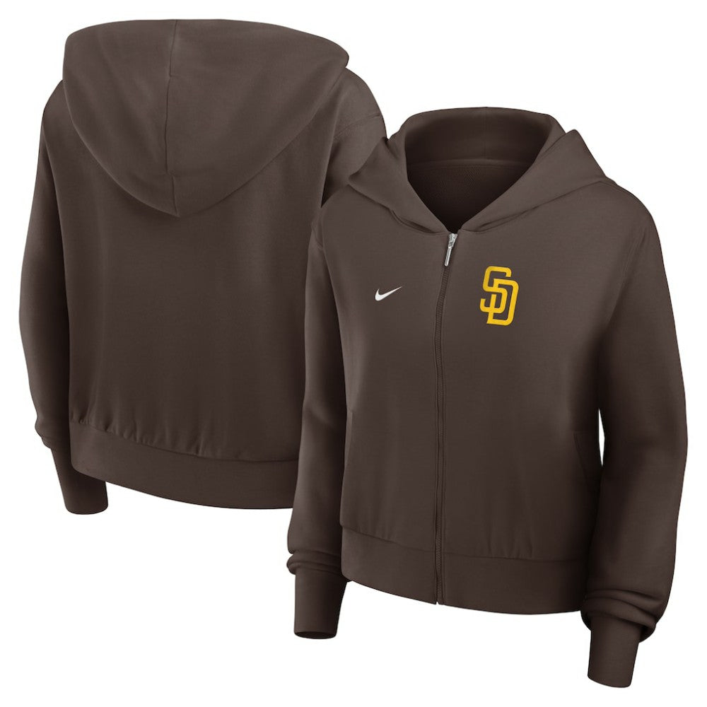 MLB San Diego Padres Nike Women's Cropped Chill Full-Zip Hoodie