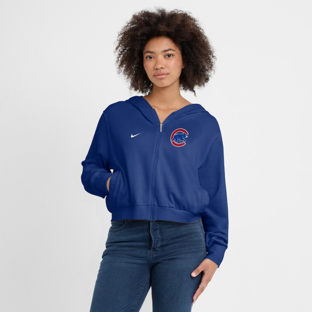 MLB Chicago Cubs Nike Women's Cropped Chill Full-Zip Hoodie