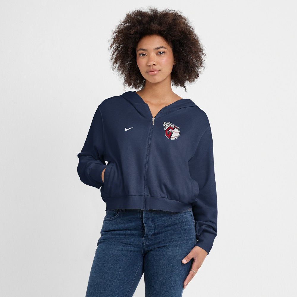 MLB Cleveland Guardians Nike Women's Cropped Chill Full-Zip Hoodie