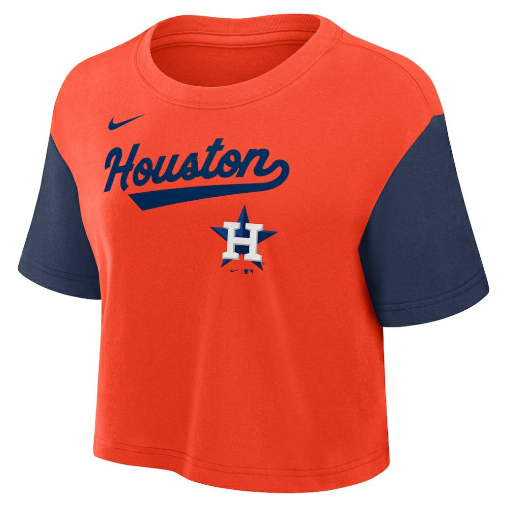 MLB Houston Astros Nike Women's Script Dri-FIT Cropped T-Shirt